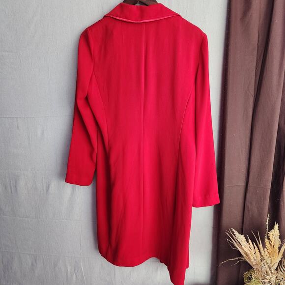 Quadra Women's 2 Piece Dress Suit Size 6 Red Vintage Polyester Blazer Dress - Picture 7 of 14